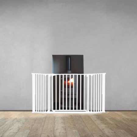 (White) 20cm + 90gate + 20cm/Total 130cm : 3 Panel Fireguard (XS)