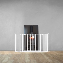 (White) 20cm + 90gate + 20cm/Total 130cm : 3 Panel Fireguard (XS)