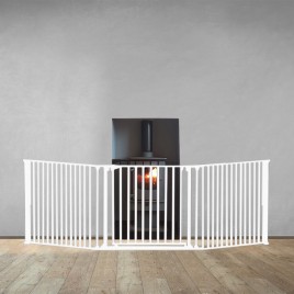 (White) 90cm + 90gate + 90cm/Total 270cm : 3 Panel Fireguard (XL)
